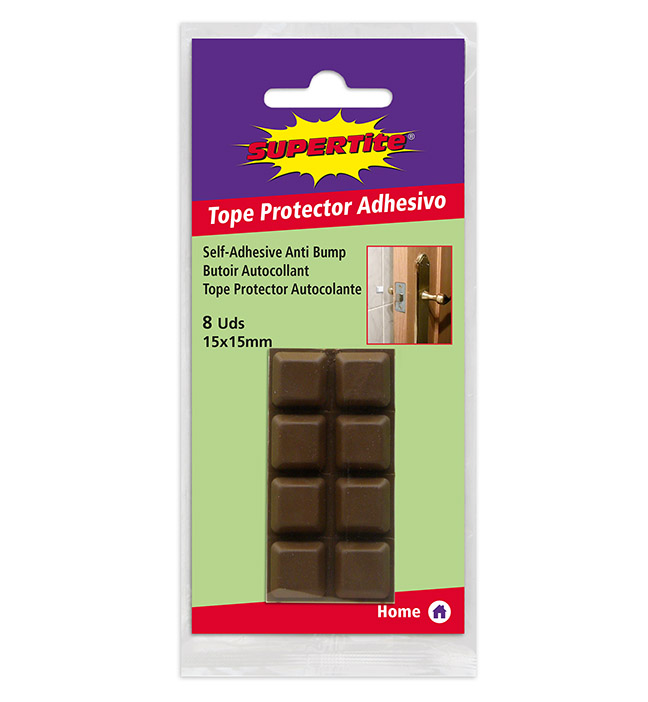 8136 TOPE PROTECTOR ADHESIVO  15x15mm MARRON 8 UDS